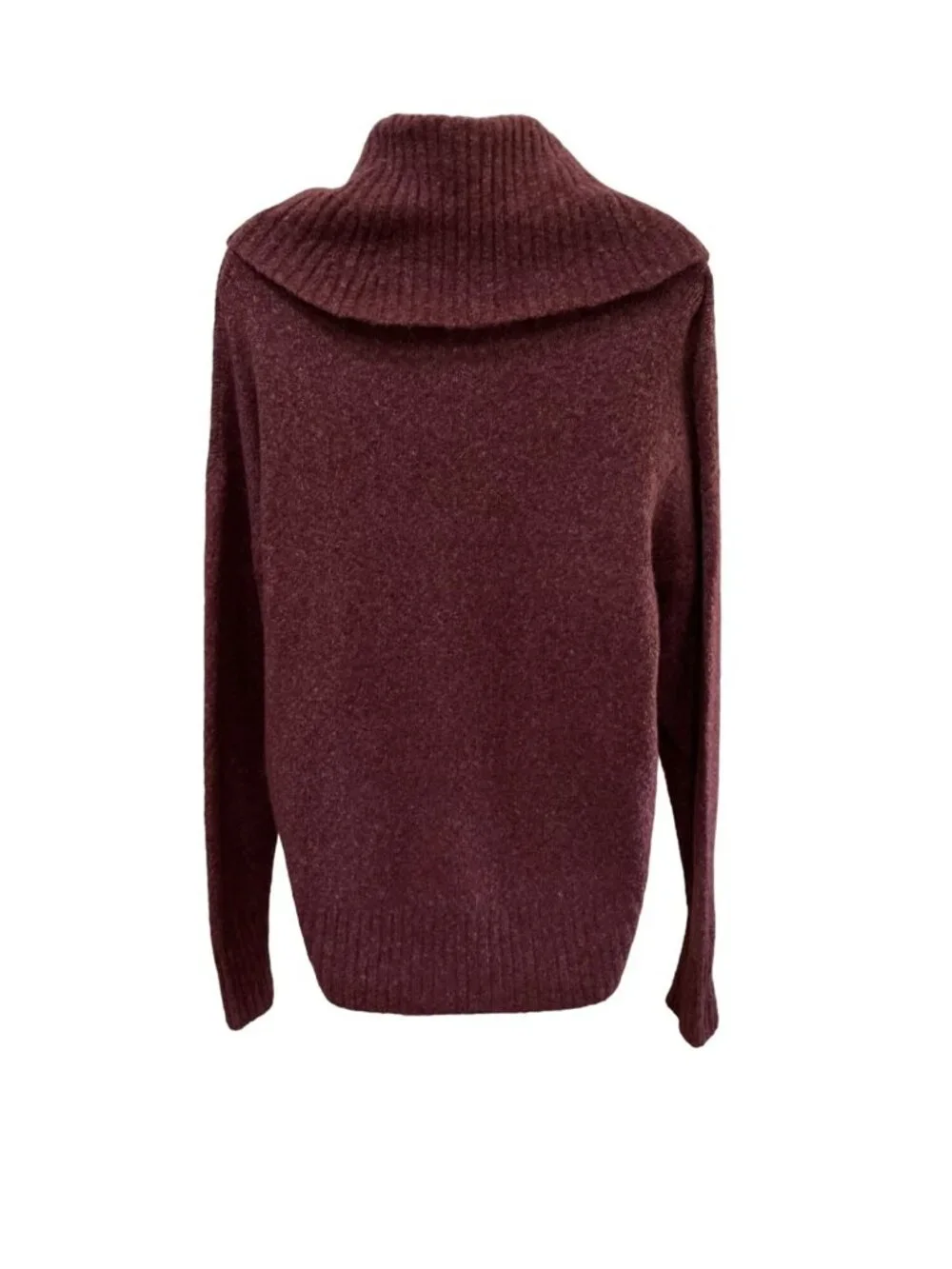 Michael Kors Burgundy Hi-Low Turtleneck Sweater Women’s M/L Oversized Wool Blend